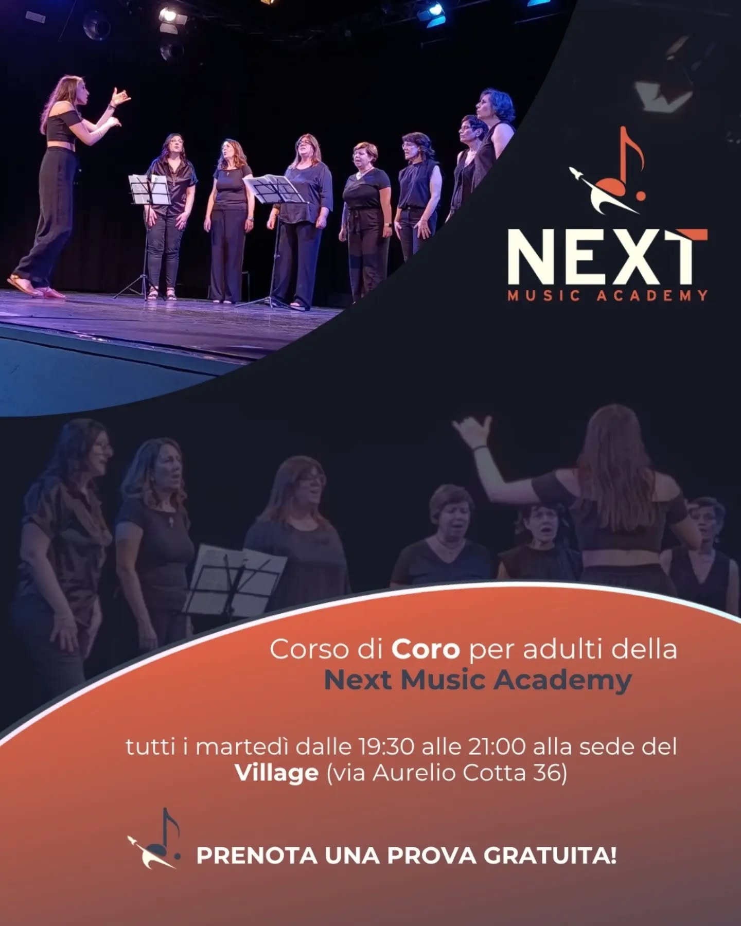 Un nuovo gruppo di Coro per adulti della Next Music Academy sta partendo proprio in questi giorni! Contattaci per una prova gratuita e senza impegno 🚀